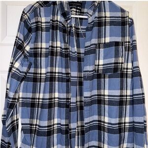 Cotton On Blue and Black Plaid Casual Shirt